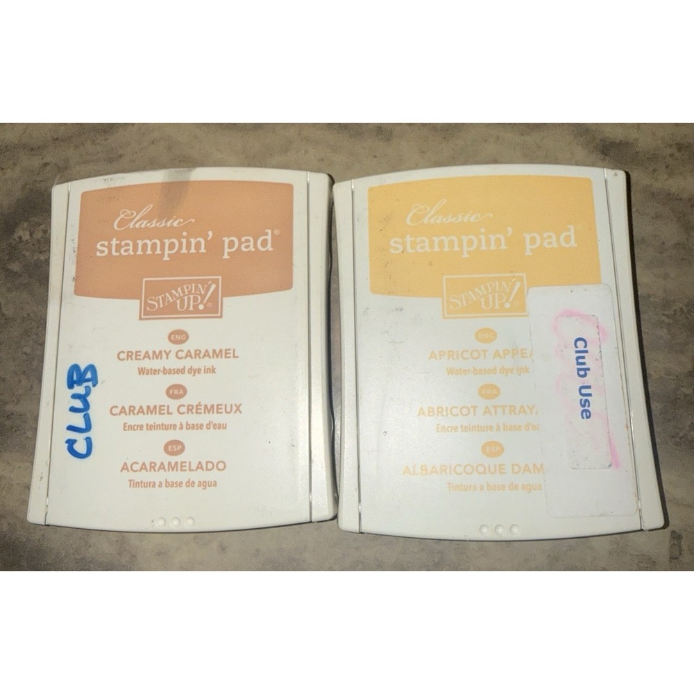 Stampin Up Ink Pad Lot Of 2 , Creamy Caramel , Apricot Appeal